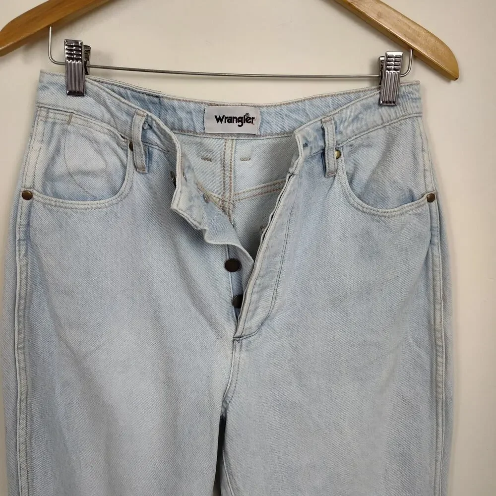 WRANGLER DISTRESSED HIGH WAISTED JEANS LITA WOMEN SIZE 10 BUTTONFLY  LIGHT WASH - Picture 8 of 17
